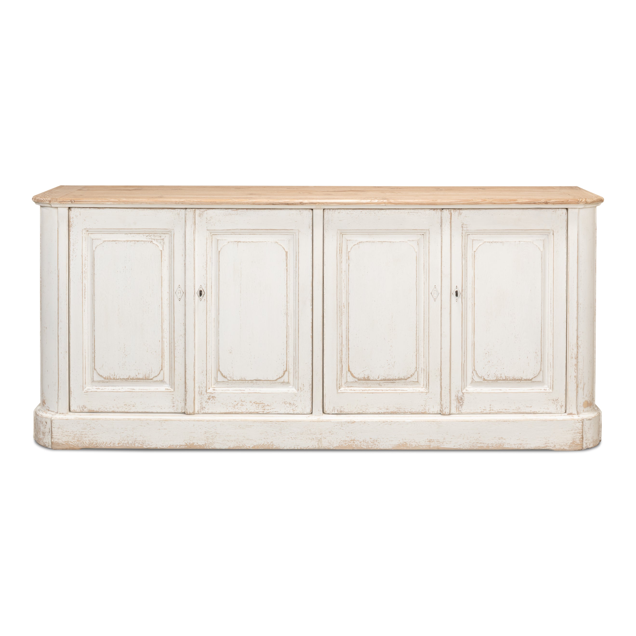 Antique Whitewash 4-Door Sideboard