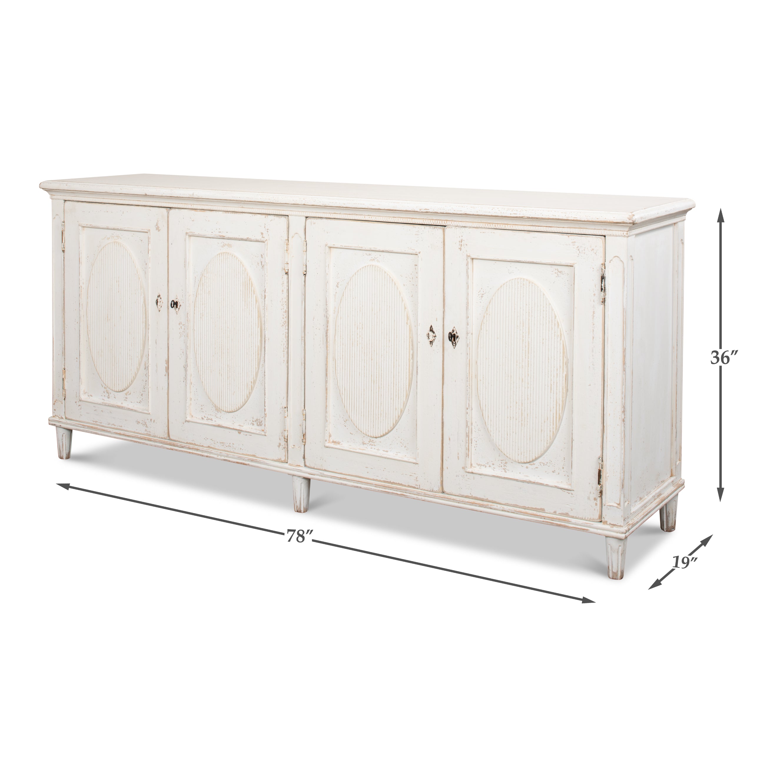 Whitewash Ribbon Sideboard