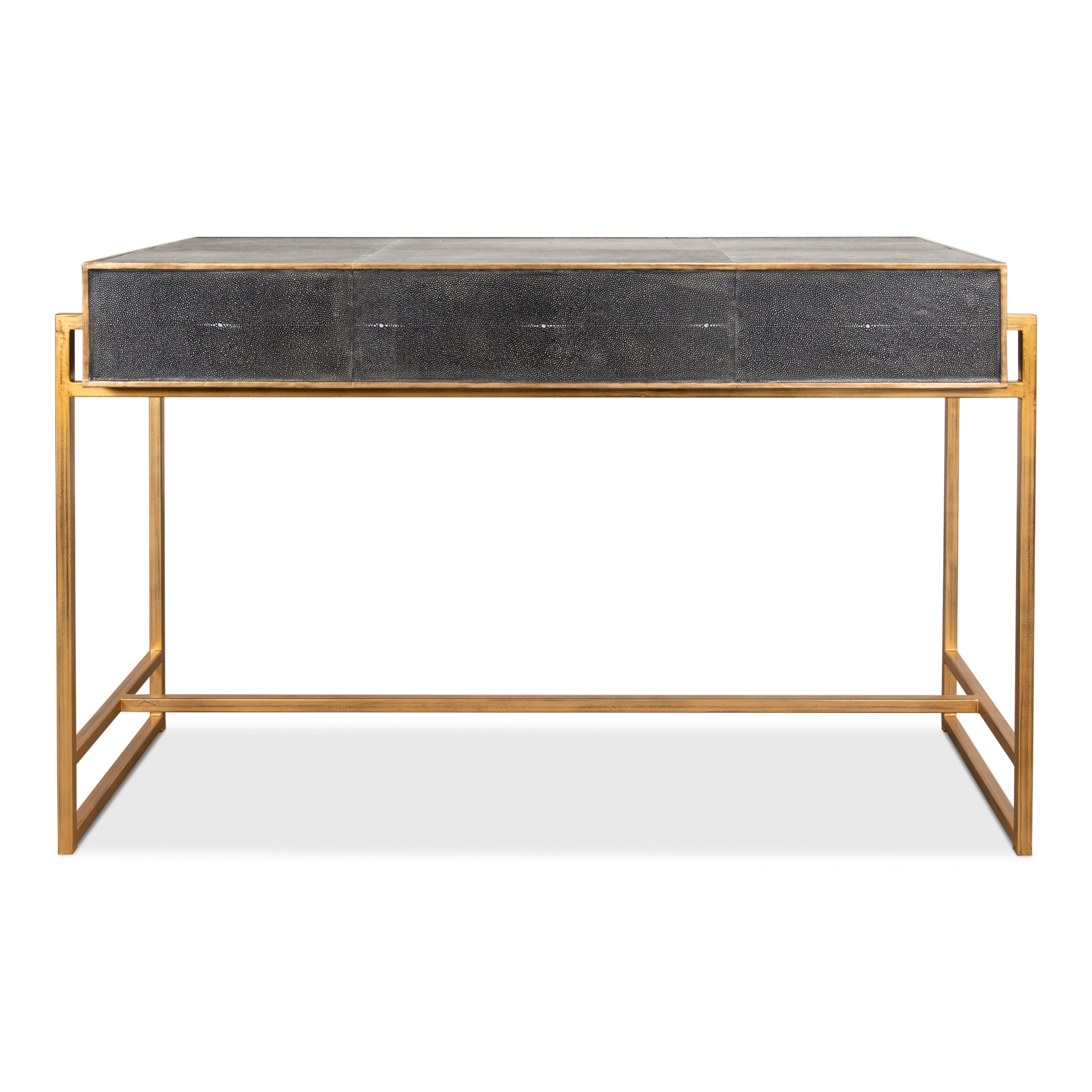 Grey Leather Shagreen Desk