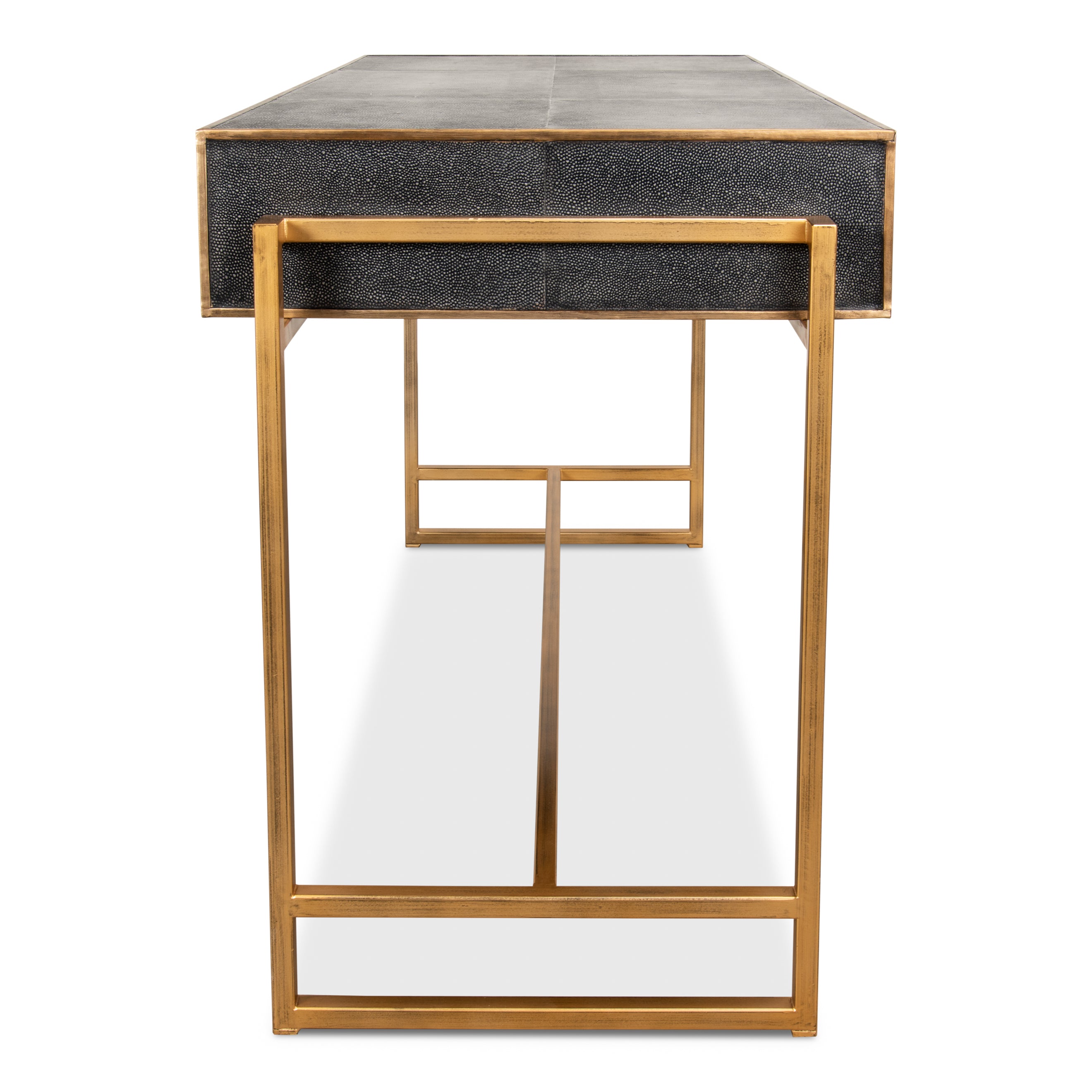Grey Leather Shagreen Desk