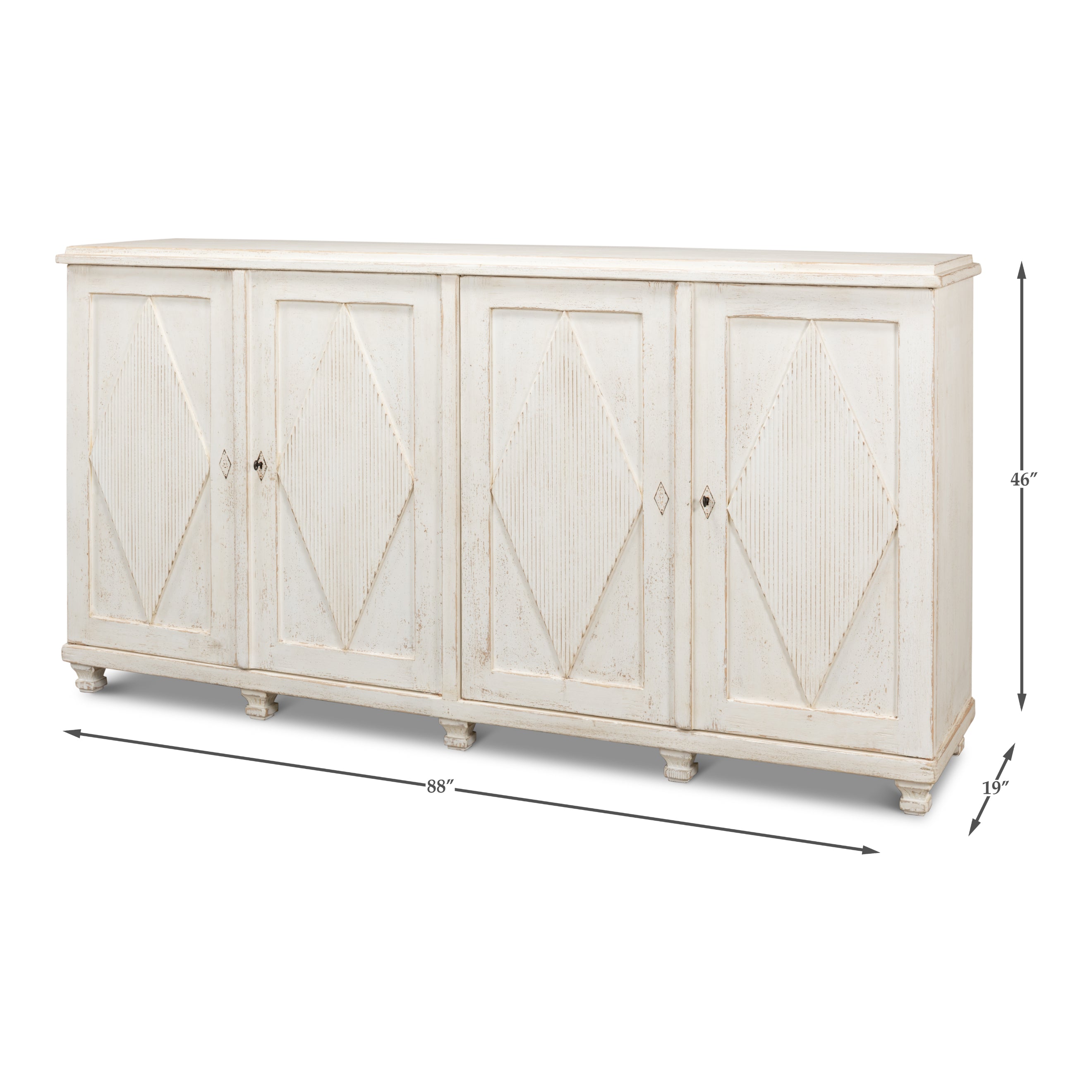 Beecher 4-Door Sideboard - Whitewash