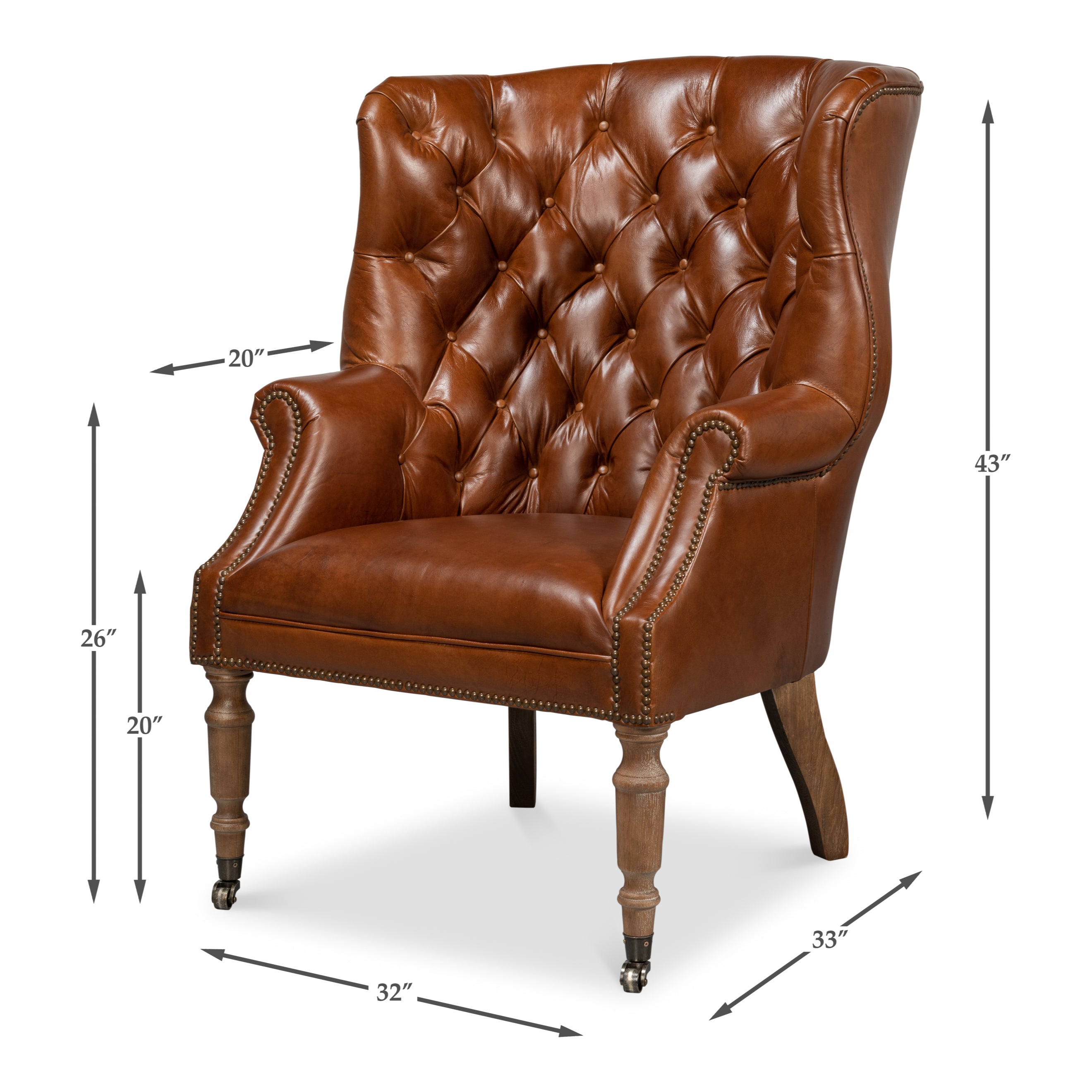 Welsh Leather Chair - Vintage Havana