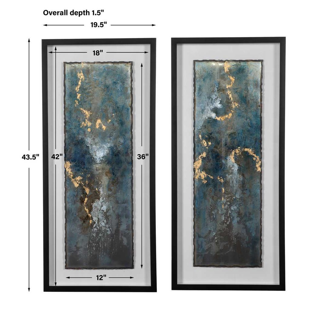 Uttermost Glimmering Agate Abstract Prints - Set of 2