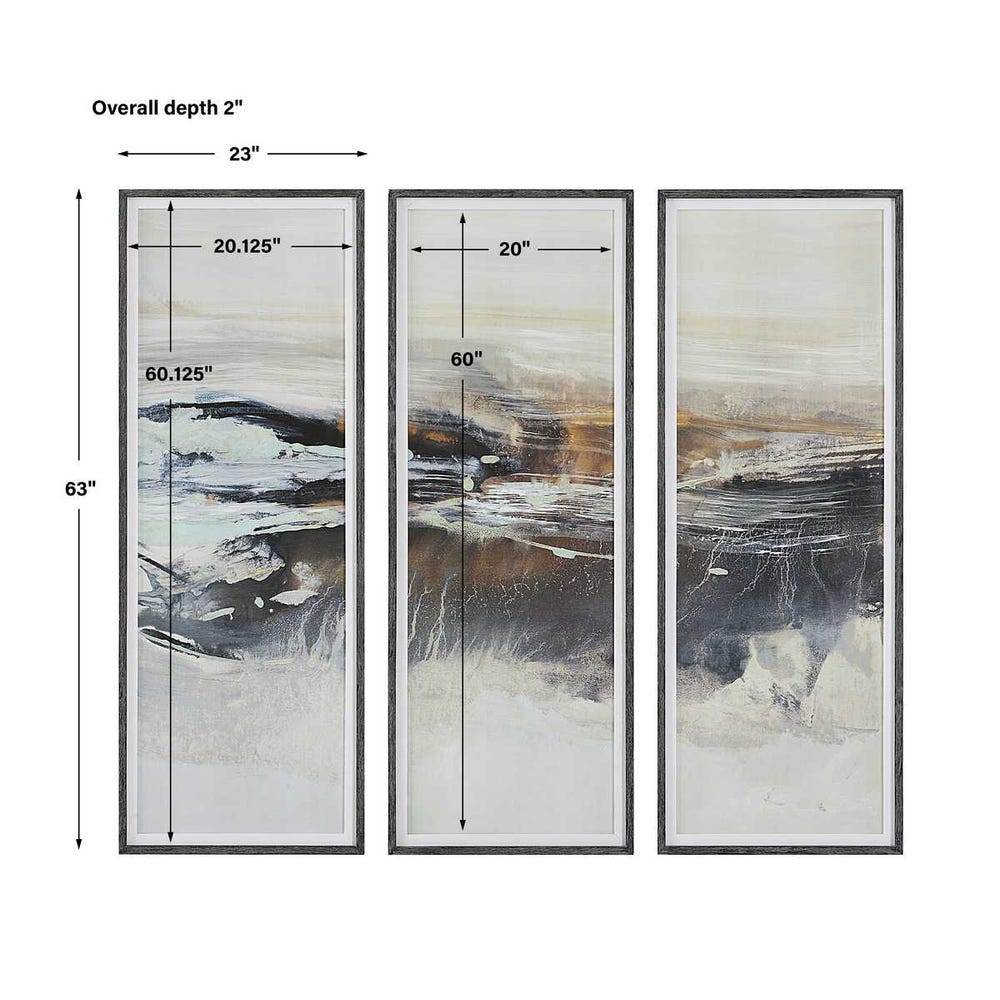 Uttermost Graphite Horizon Framed Prints - Set of 3