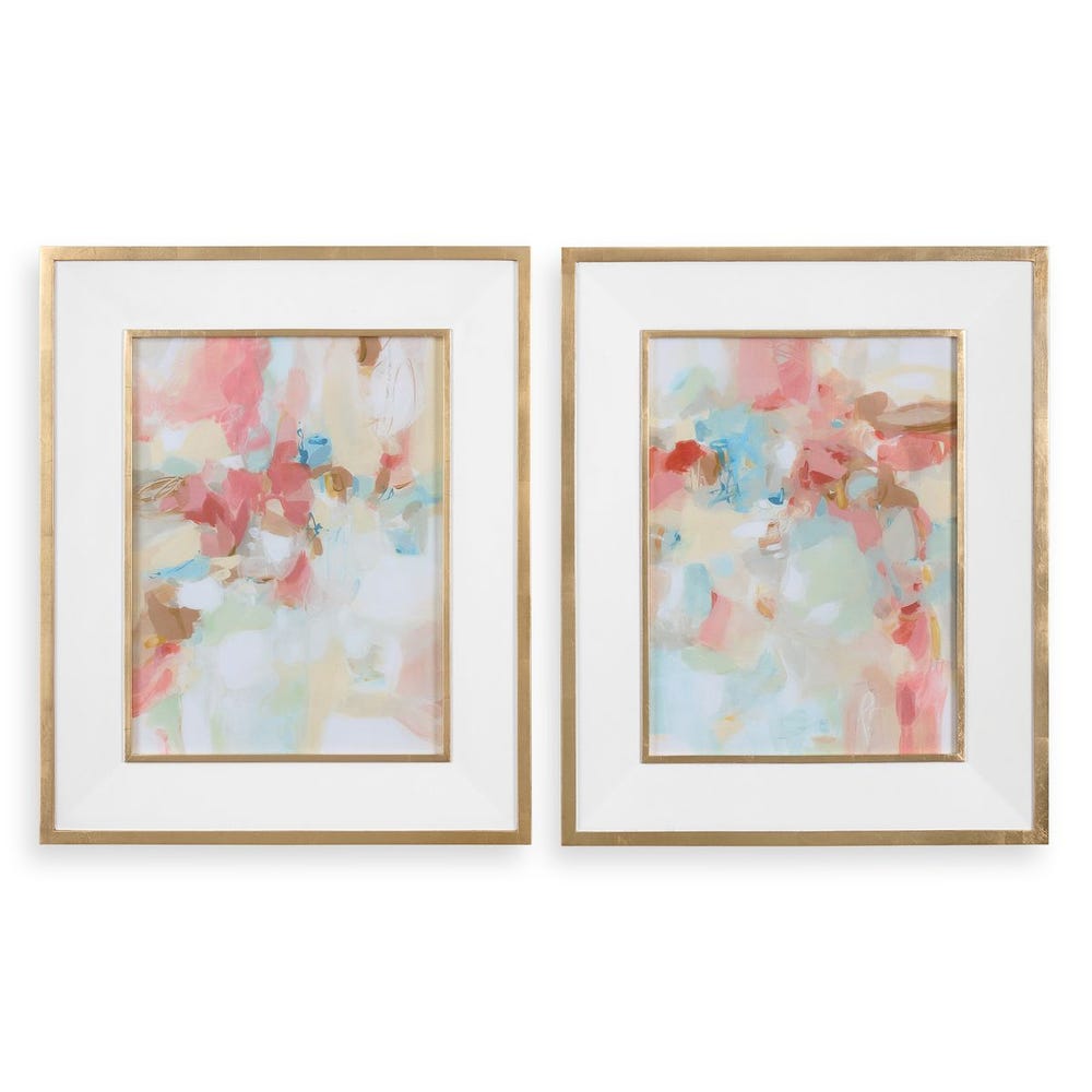 Uttermost A Touch of Blush and Rosewood Fences Art - Set of 2
