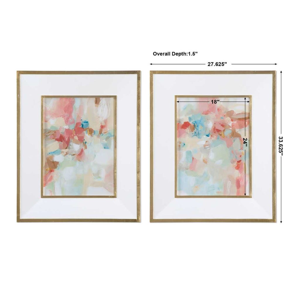 Uttermost A Touch of Blush and Rosewood Fences Art - Set of 2