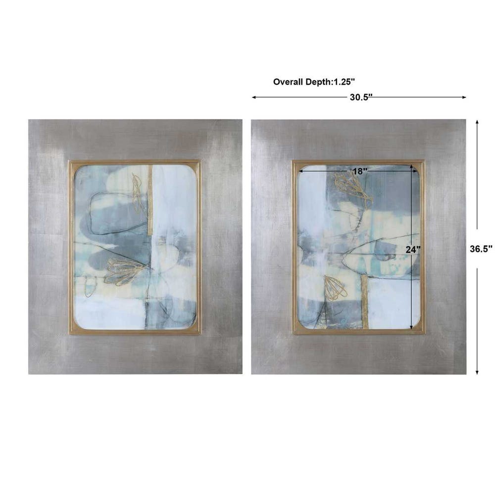 Uttermost Gilded Whimsy Abstract Prints - Set of 2
