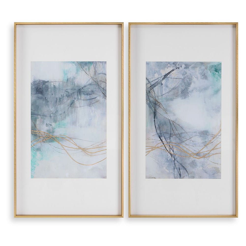 Uttermost Undulating Oro Abstract Prints - Set of 2