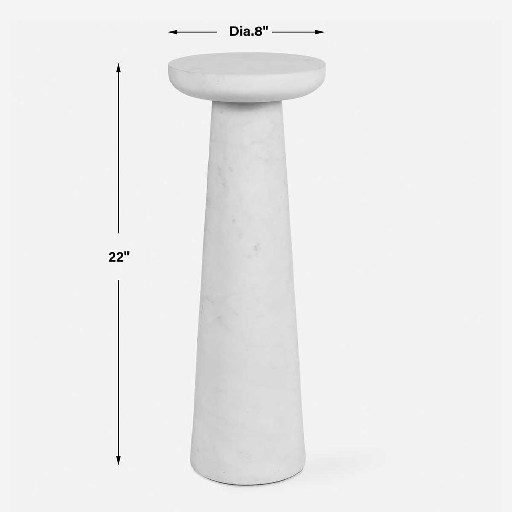 Uttermost Lirra White Marble Drink Table