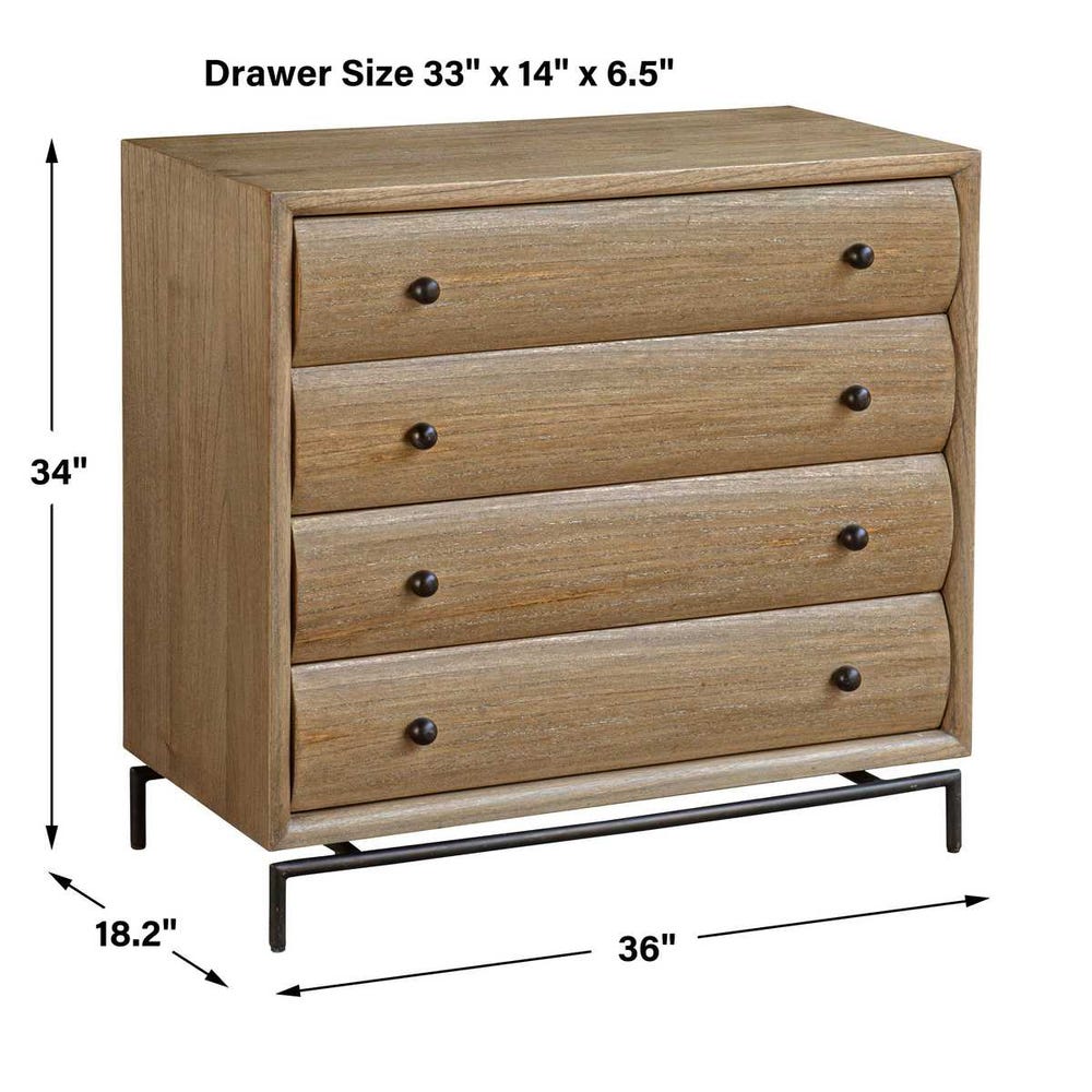 Uttermost Millard Curved 4 Drawer Chest