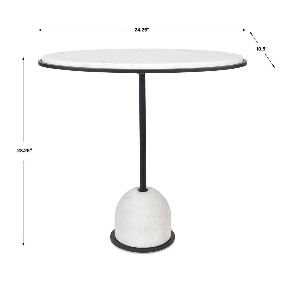 Uttermost Morro White Marble Side Table