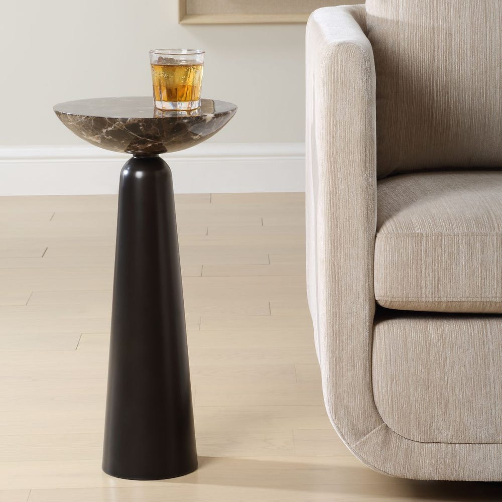 Uttermost Hastings Brown Marble Accent Table