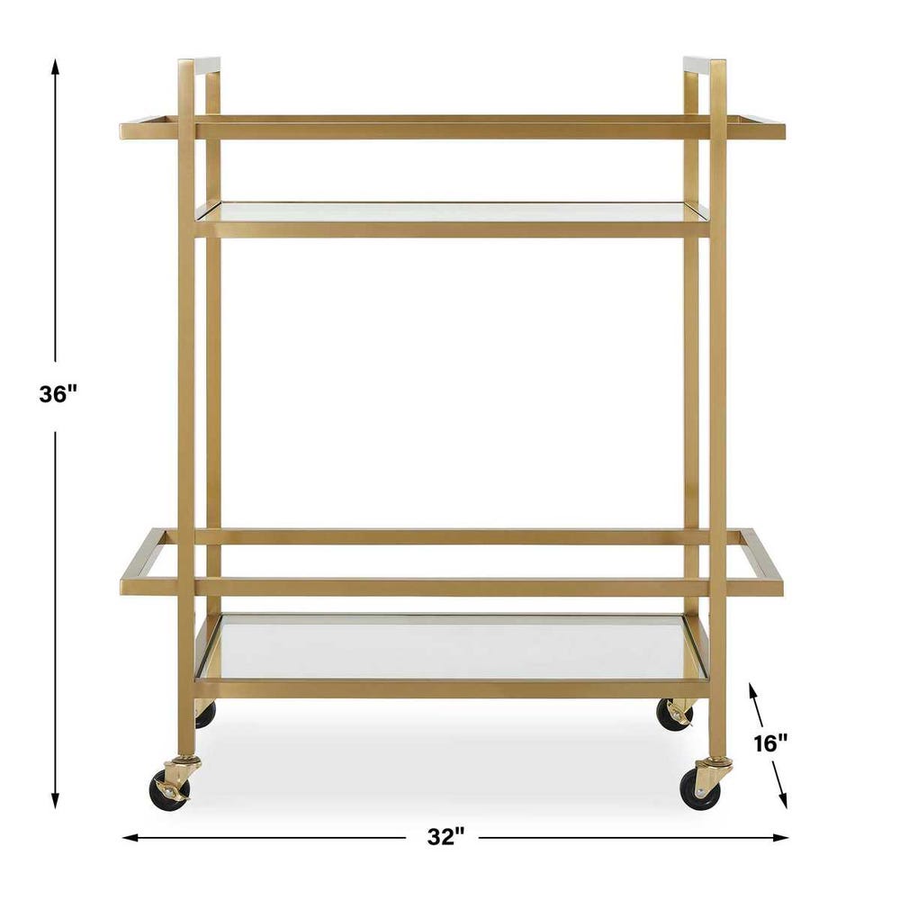 Uttermost Erena Brass Bar Cart