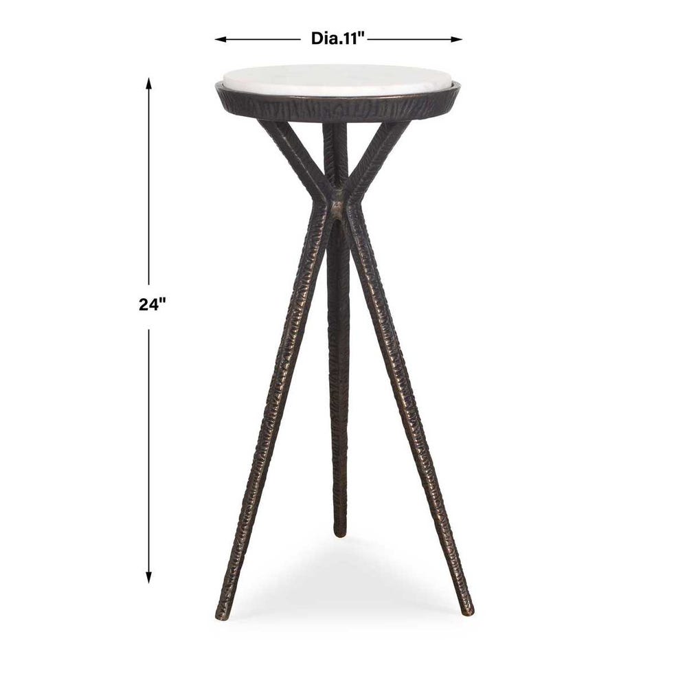 Uttermost Tilton White Marble Accent Table