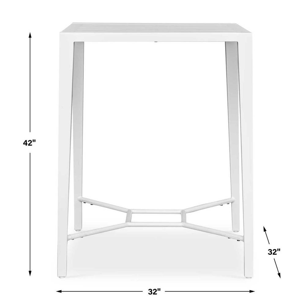 Uttermost Montellano White Outdoor Bar Table