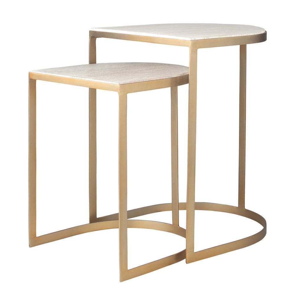 Uttermost Lindon Travertine Nesting Tables - Set of 2