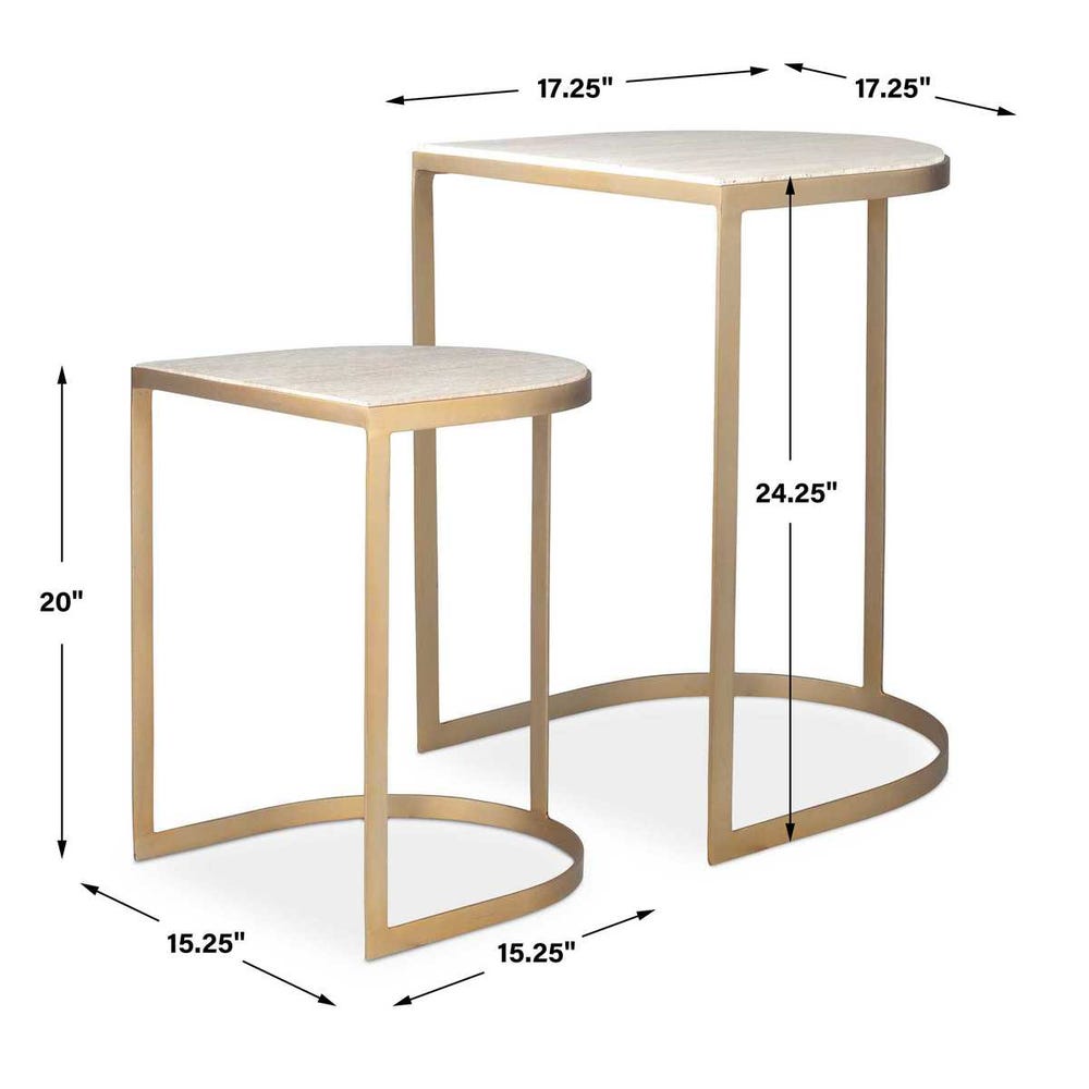Uttermost Lindon Travertine Nesting Tables - Set of 2