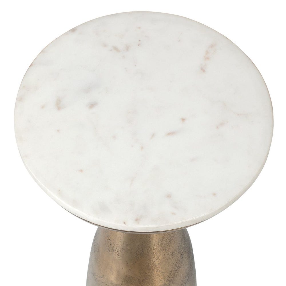 Uttermost Torin Marble & Brass Drink Table