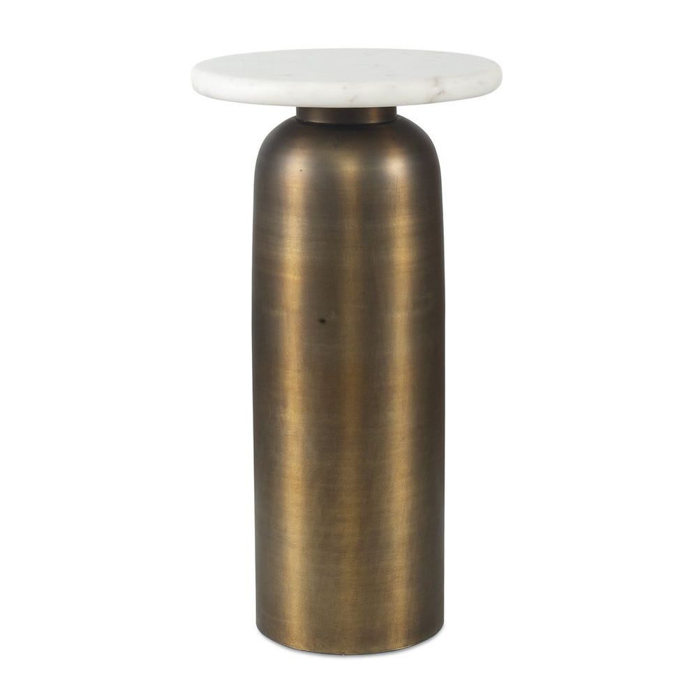 Uttermost Reiss Marble & Brass Drink Table