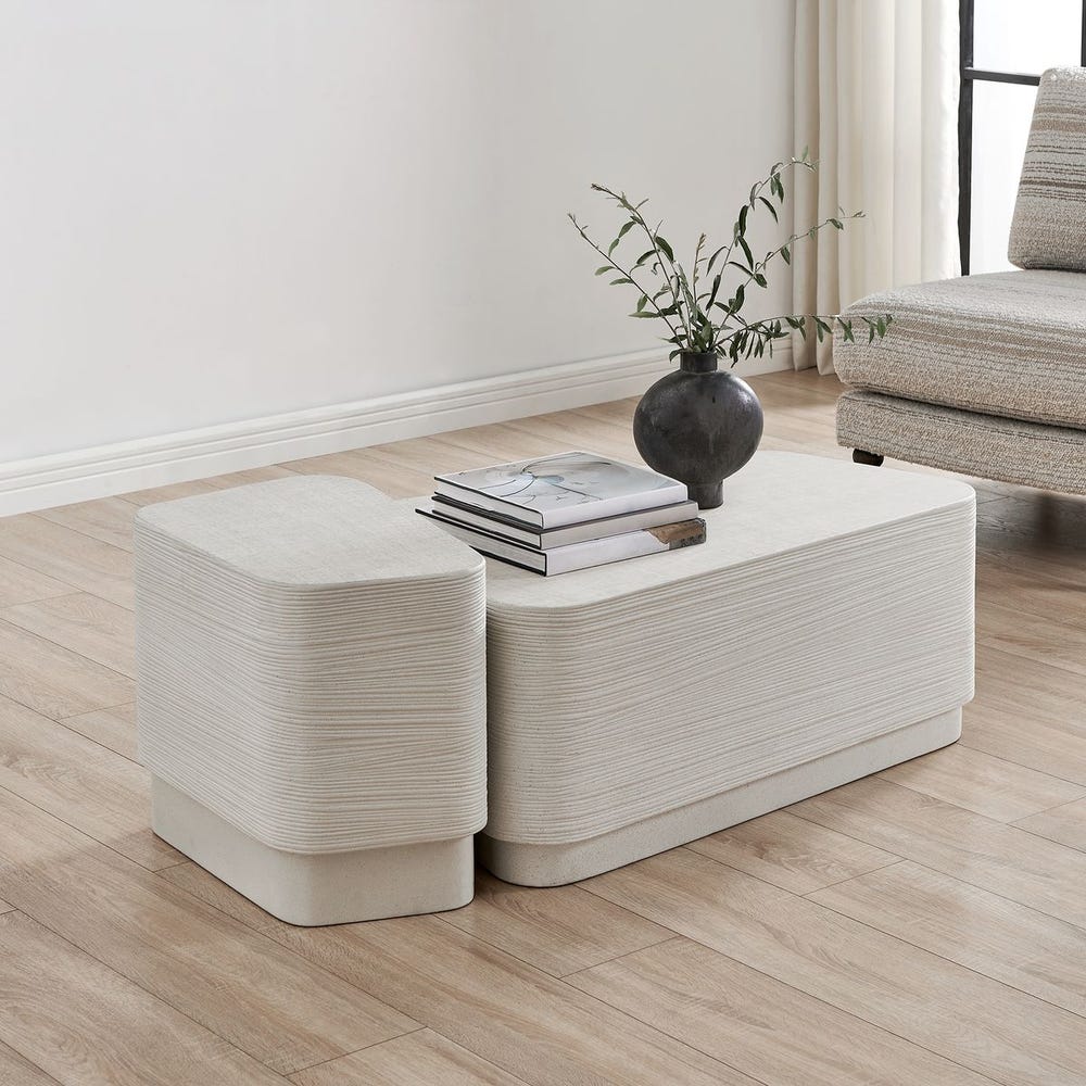Uttermost Saltwater White Concrete Coffee Table