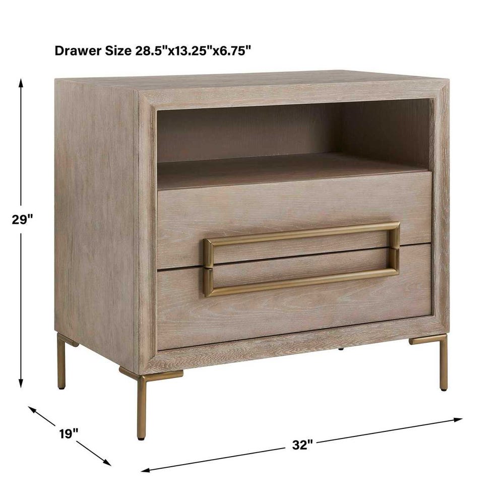 Uttermost Alessia Modern Light Oak Side Table