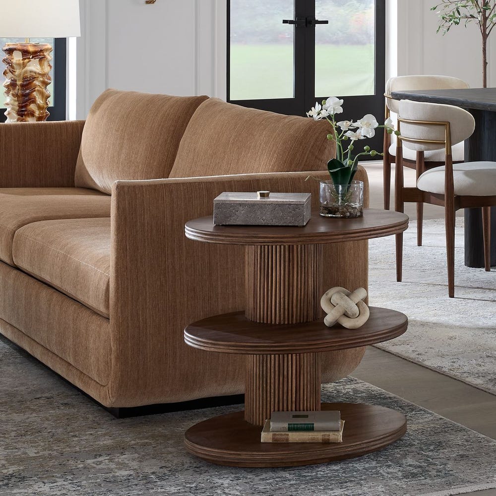 Uttermost Top Tier Oval Walnut Side Table