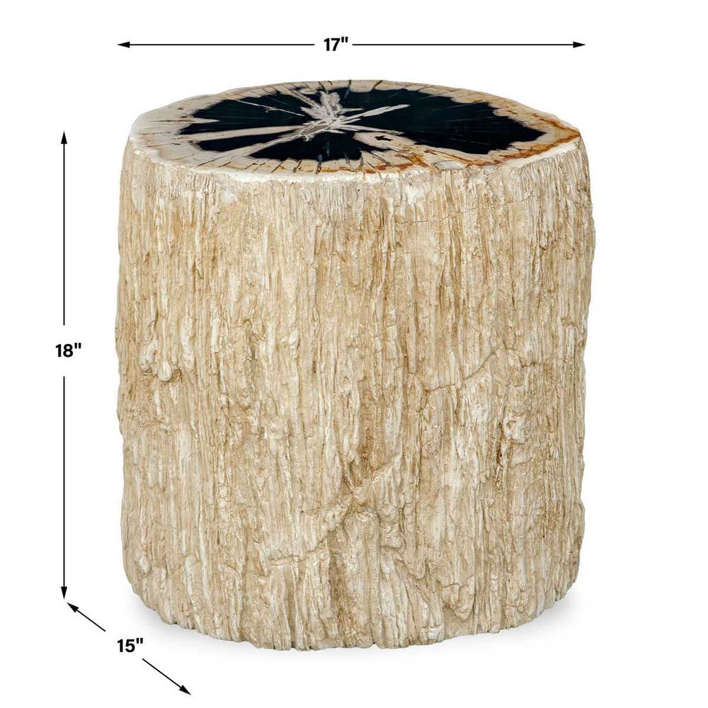 Uttermost Arco Petrified Wood Top Accent Table