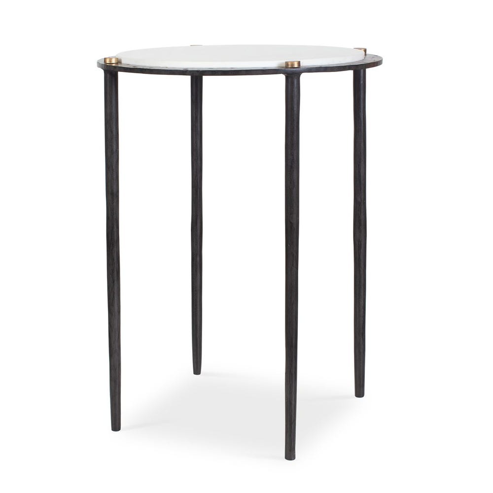 Uttermost Wren Round White Marble Accent Table