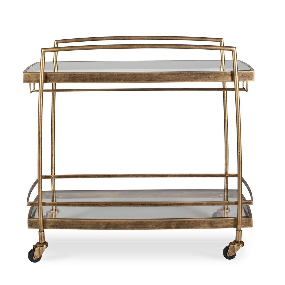 Uttermost Scarritt Antique Brass Bar Cart
