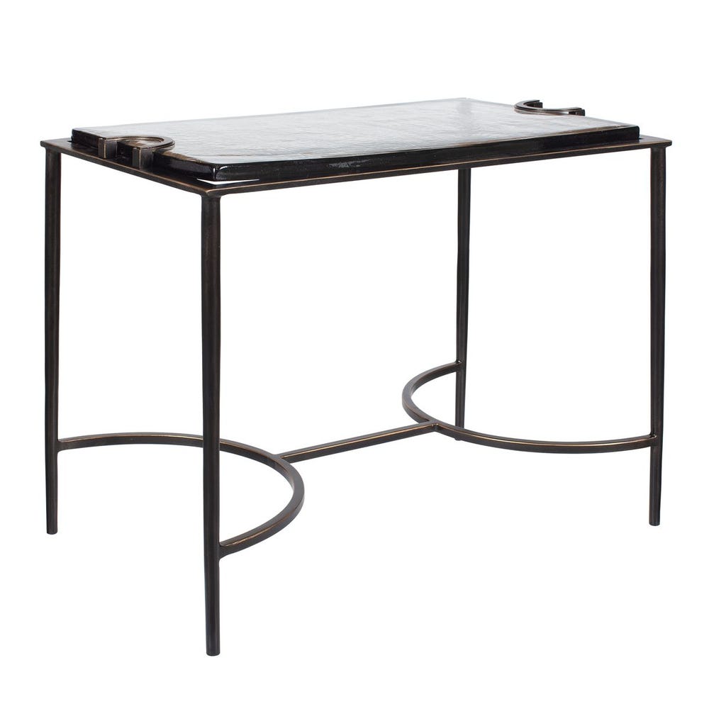 Uttermost Eisen Textured Glass Accent Table