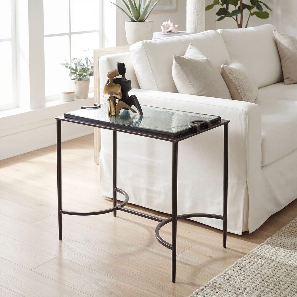 Uttermost Eisen Textured Glass Accent Table