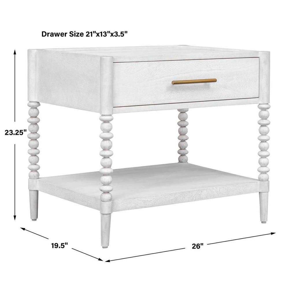 Uttermost Bales Off-White Side Table