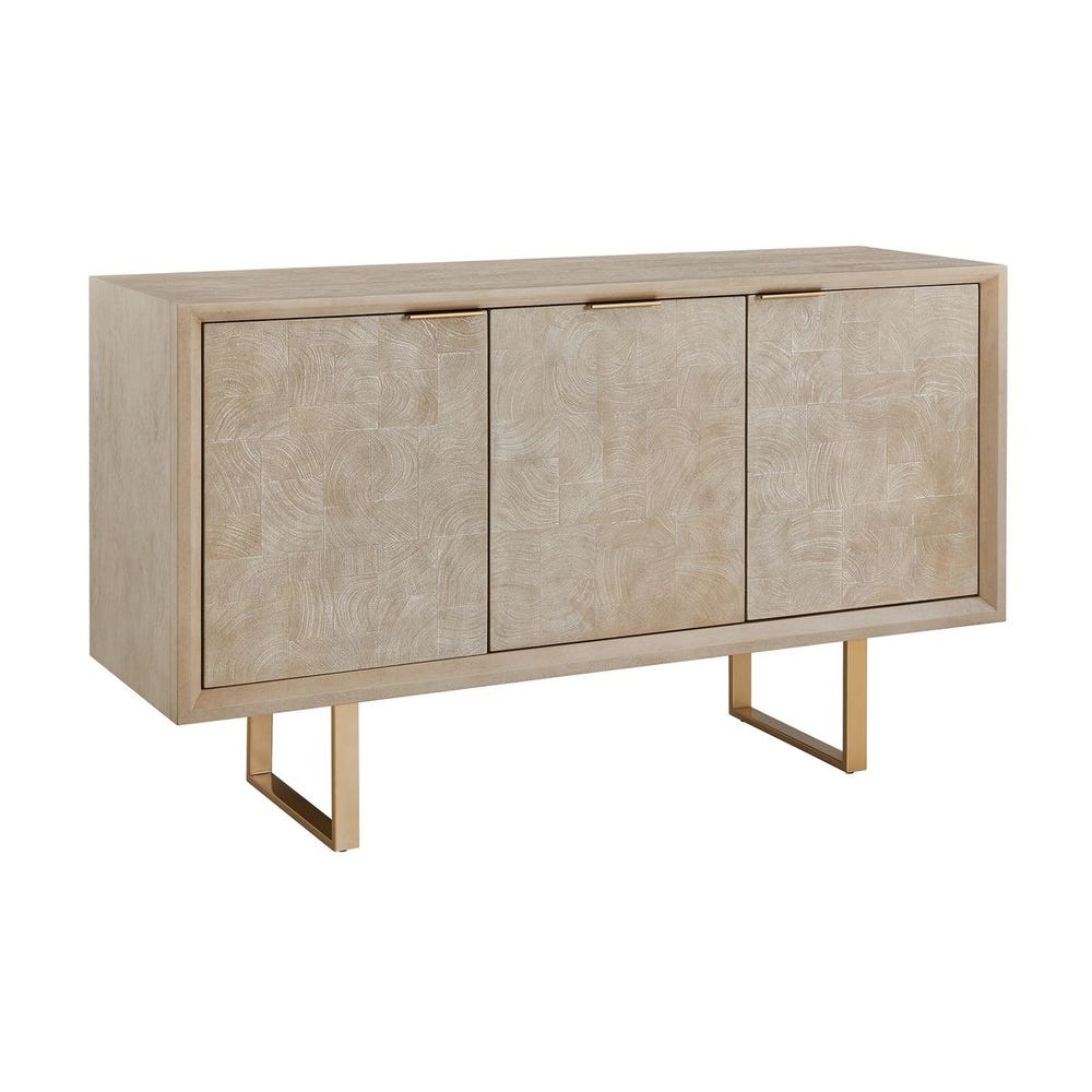 Uttermost Maeva 3 Door Light Wood Cabinet