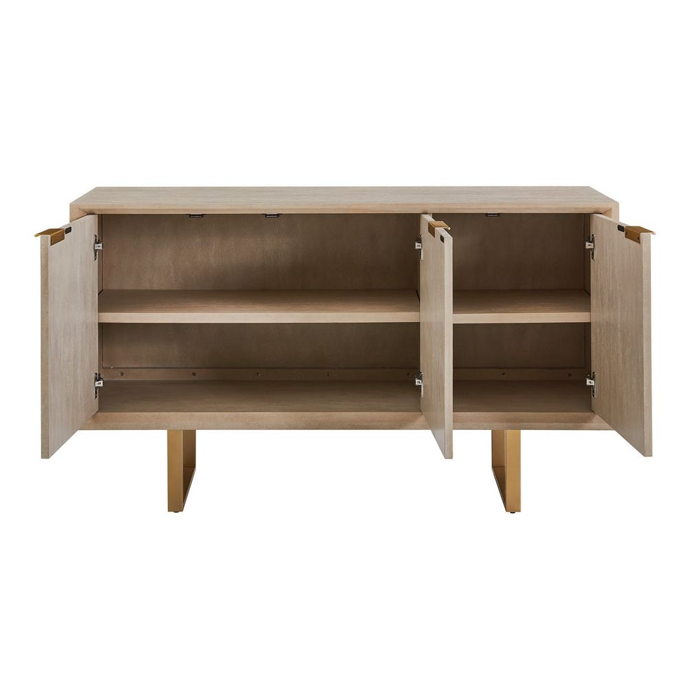 Uttermost Maeva 3 Door Light Wood Cabinet