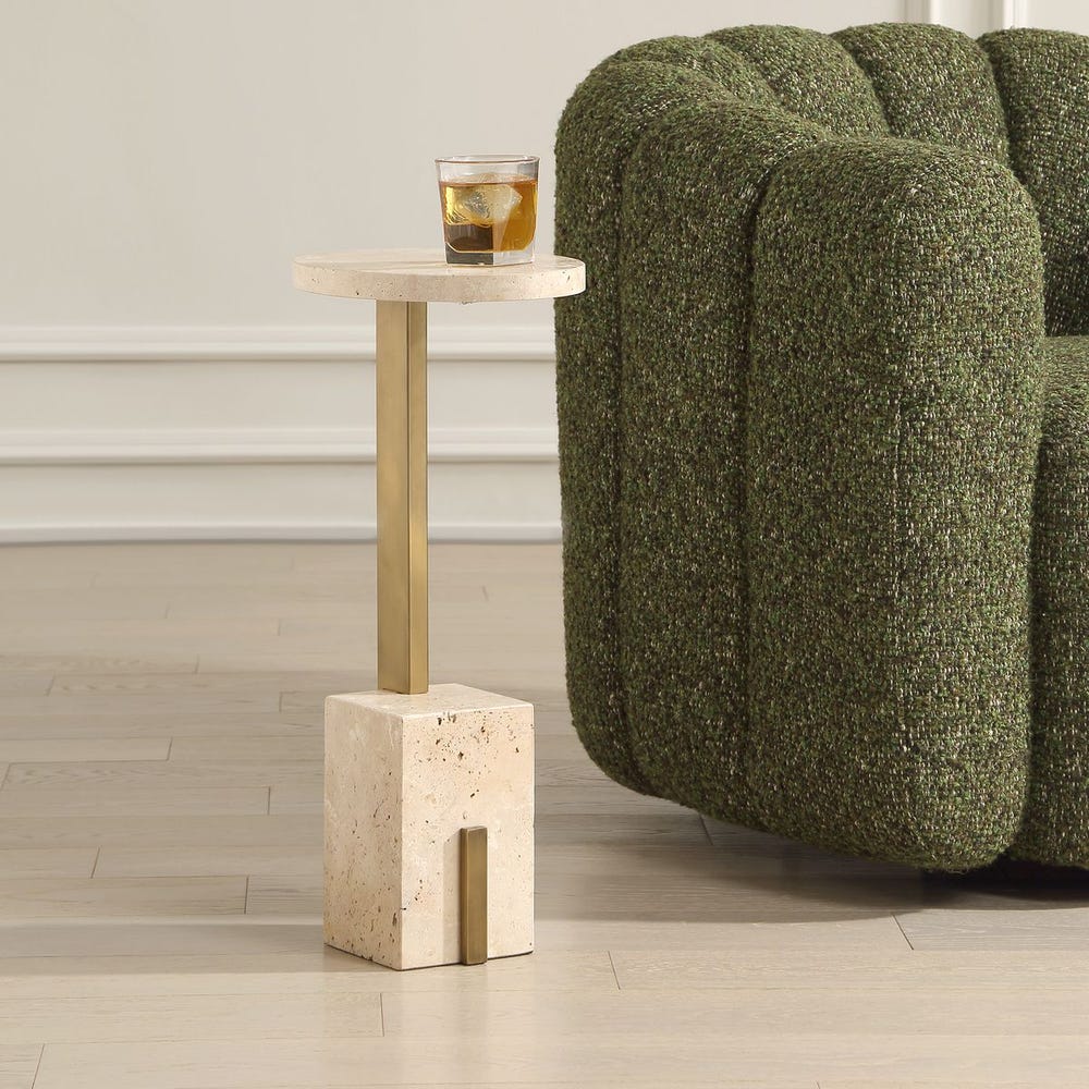 Uttermost Feranno Travertine Accent Table