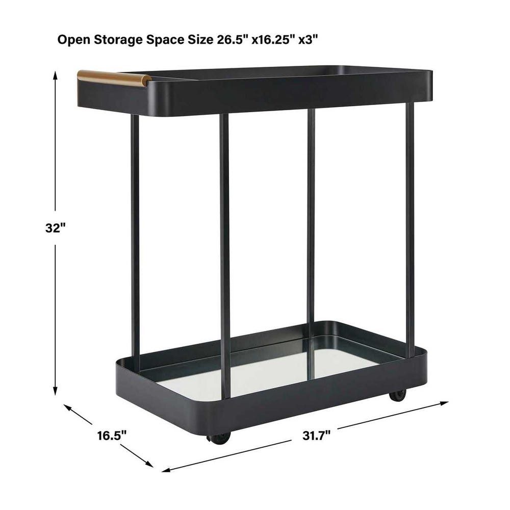 Uttermost Vesper Black Iron Bar Cart