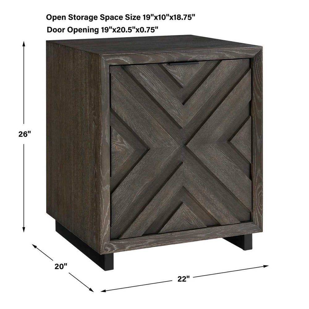 Uttermost Barrett Dark Charcoal Oak Cabinet