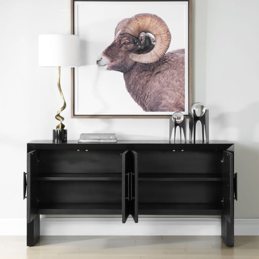 Uttermost Williams Black 4 Door Cabinet