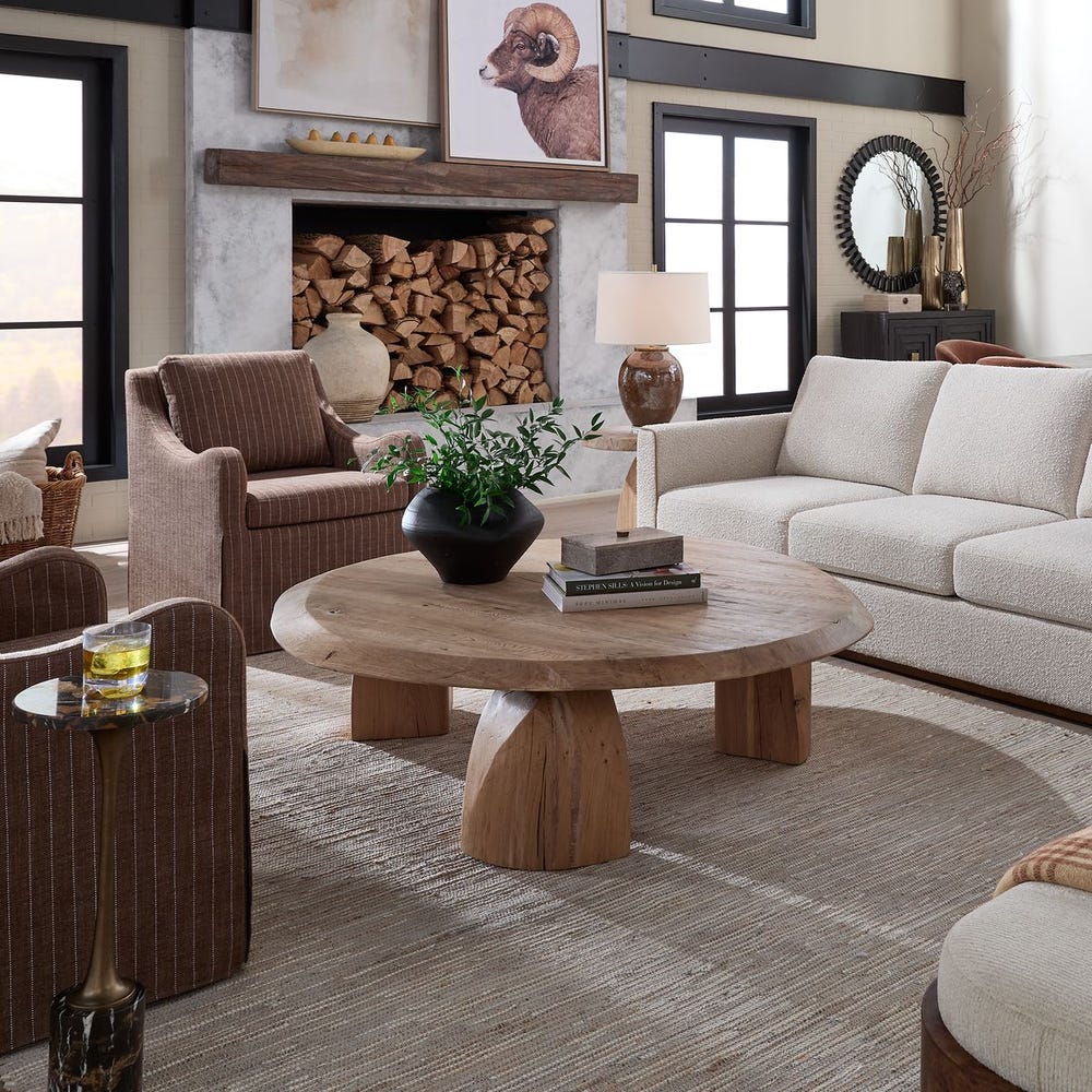 Uttermost Tiernan Reclaimed Oak Round Coffee Table