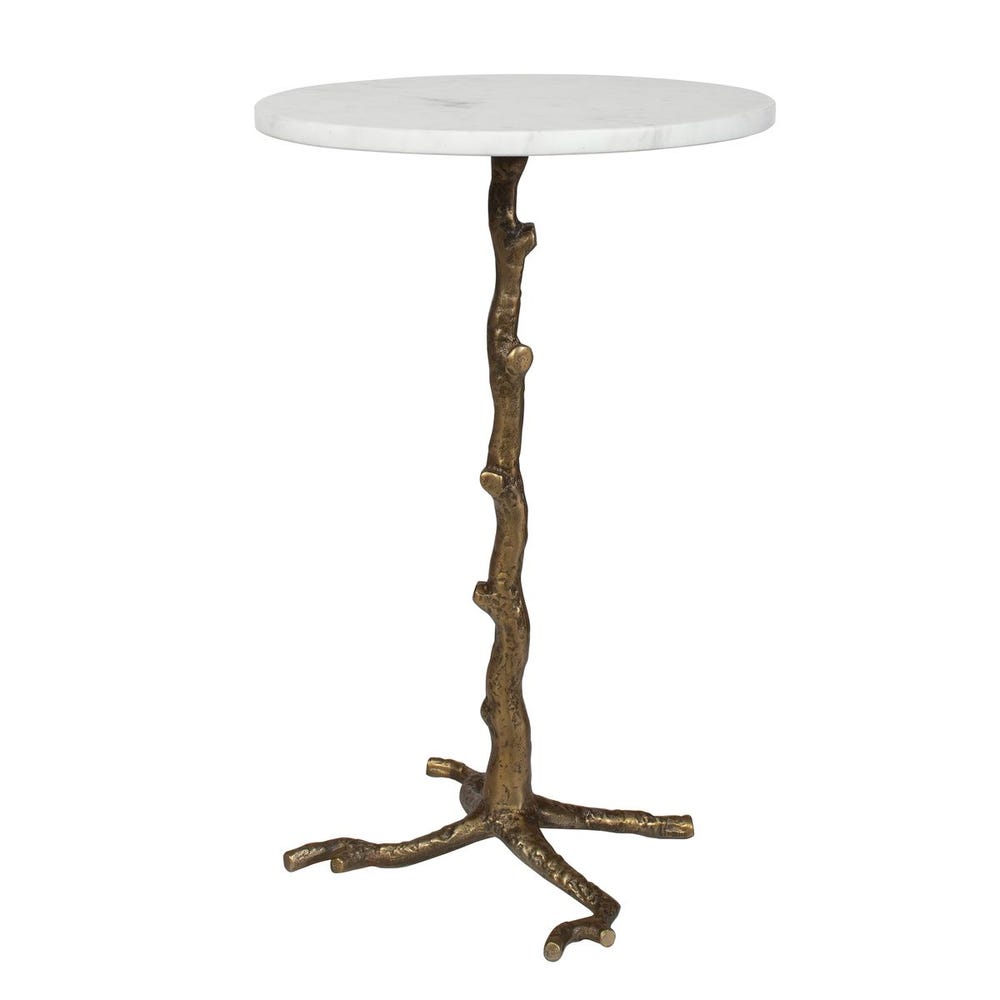 Uttermost Calais White Marble Accent Table