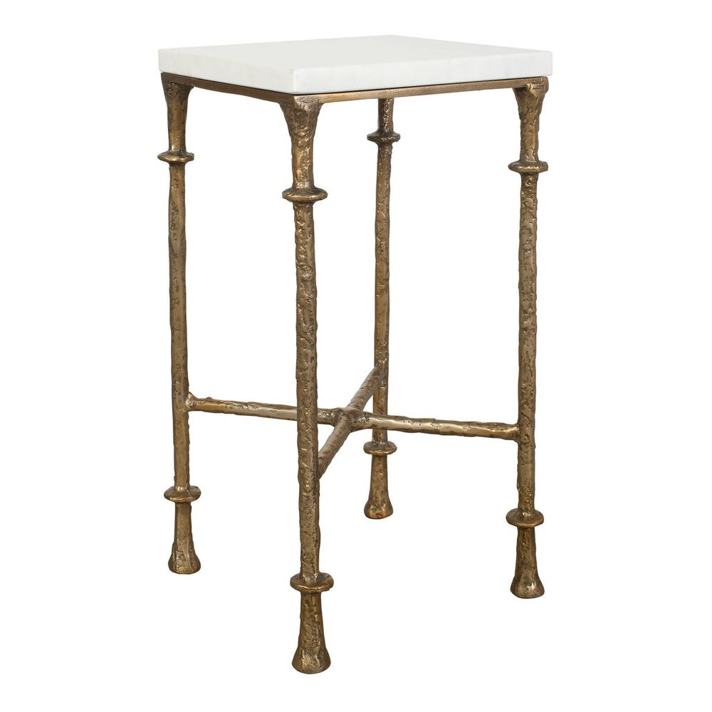 Uttermost Penelope White Marble Accent Table