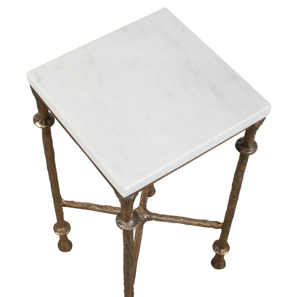 Uttermost Penelope White Marble Accent Table