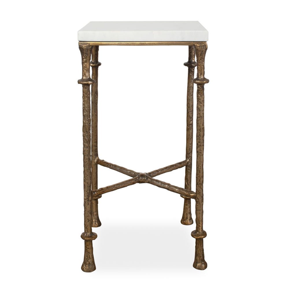 Uttermost Penelope White Marble Accent Table