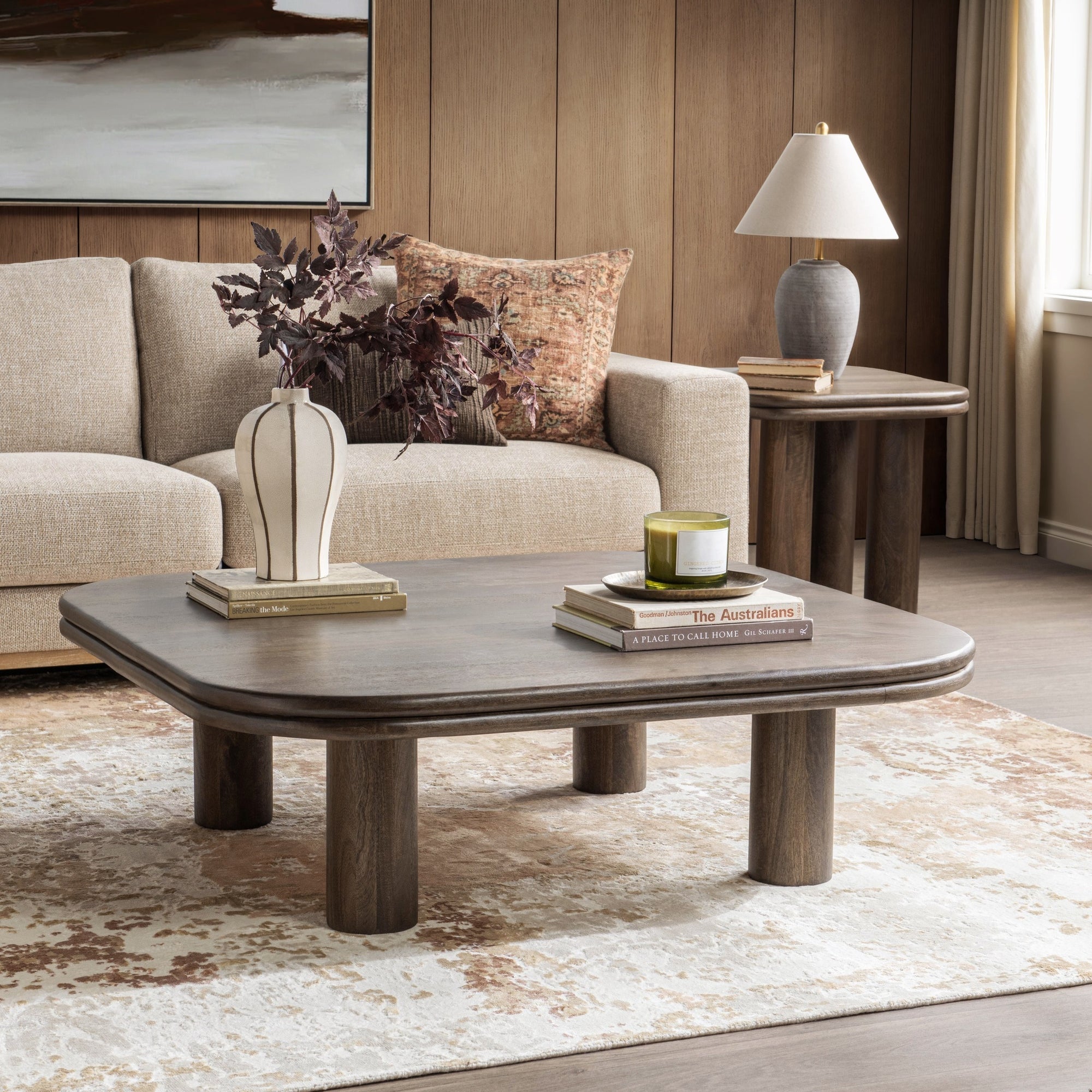 Miranda Square Coffee Table - Cocoa Brown