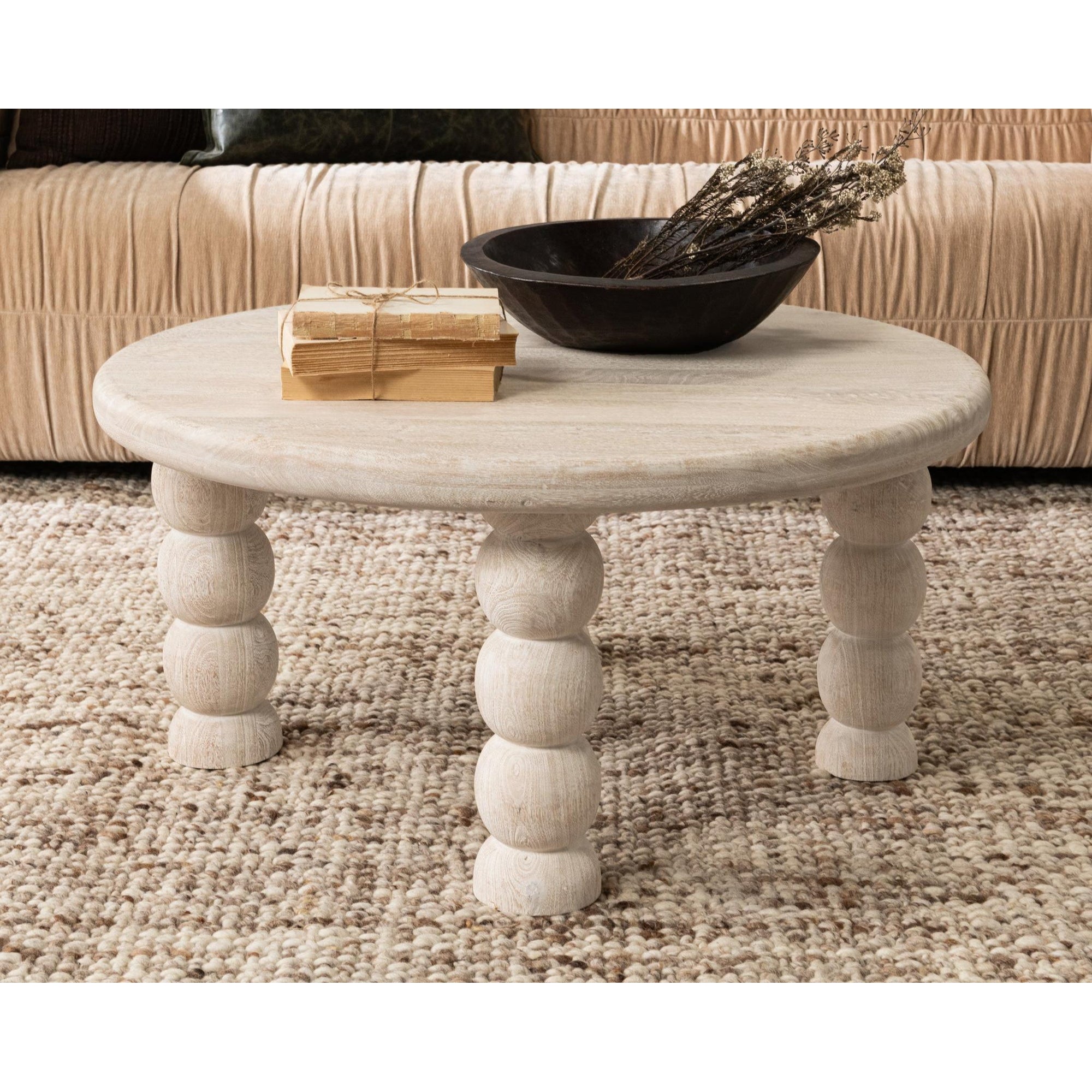 Adir Solid Wood Round Coffee Table