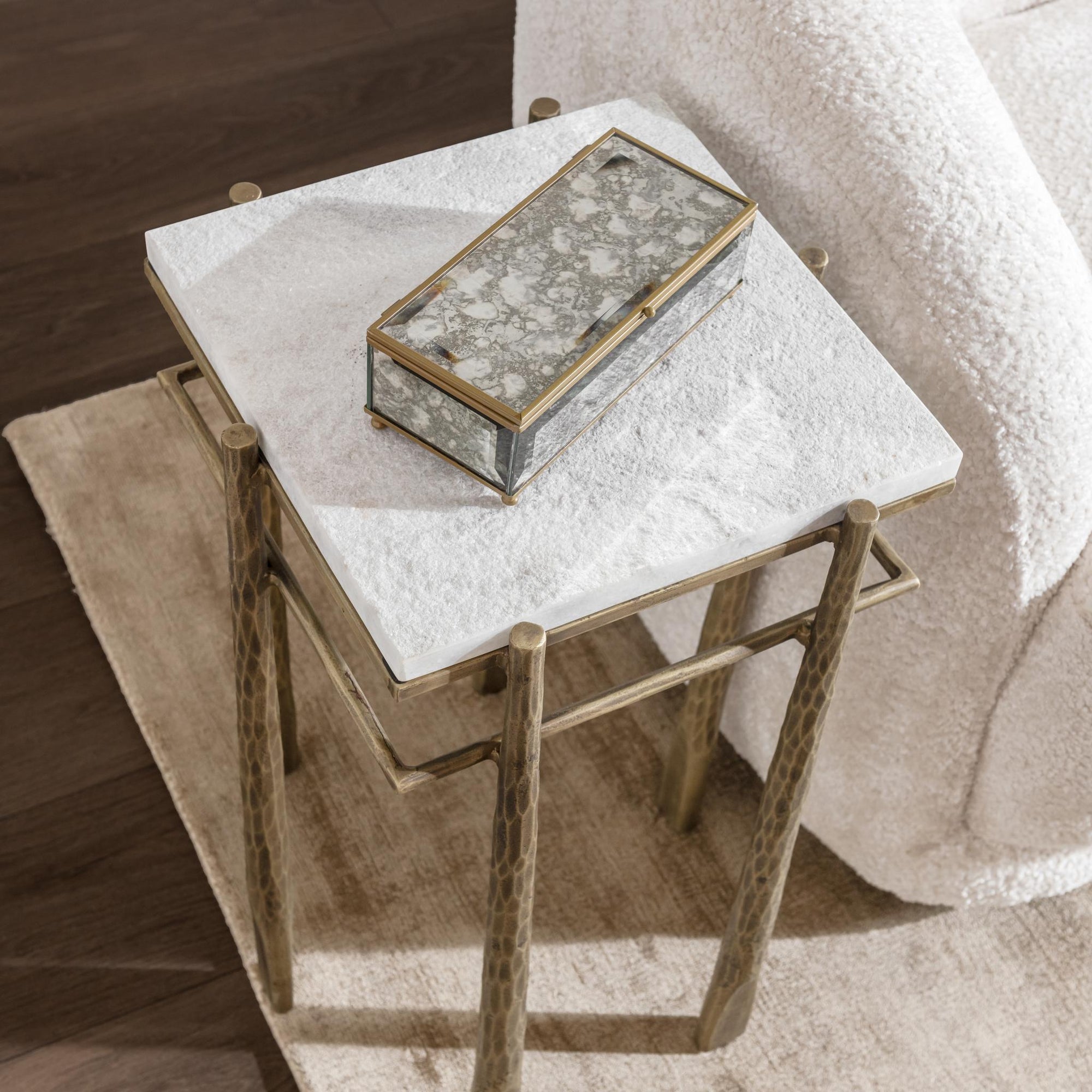 Jasmine End Table - Moonstone White