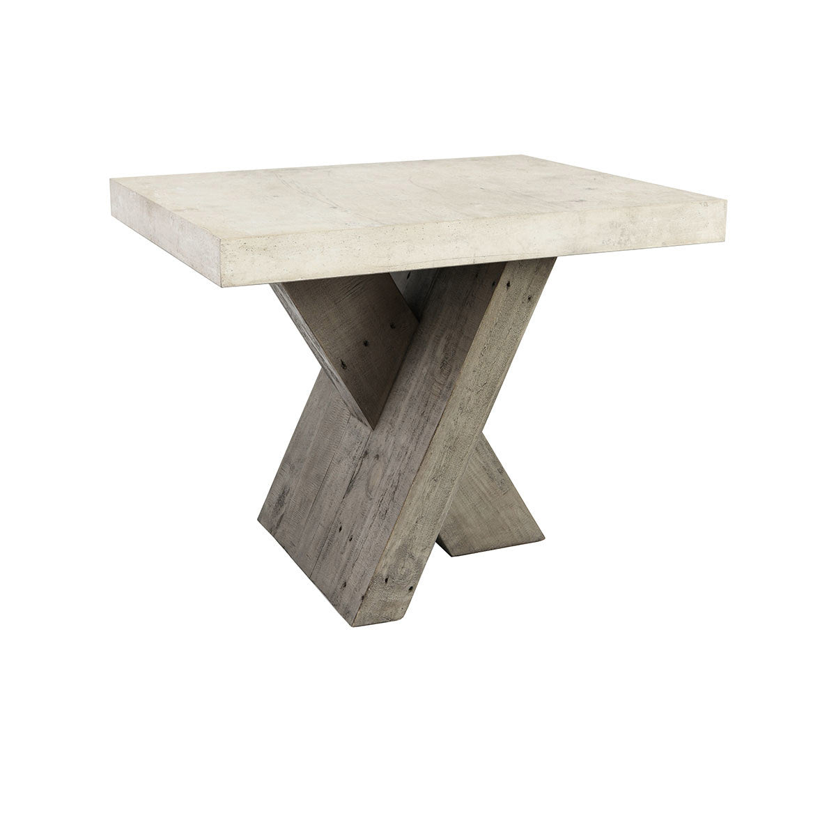 Durant End Table - Antique White with Distressed Gray