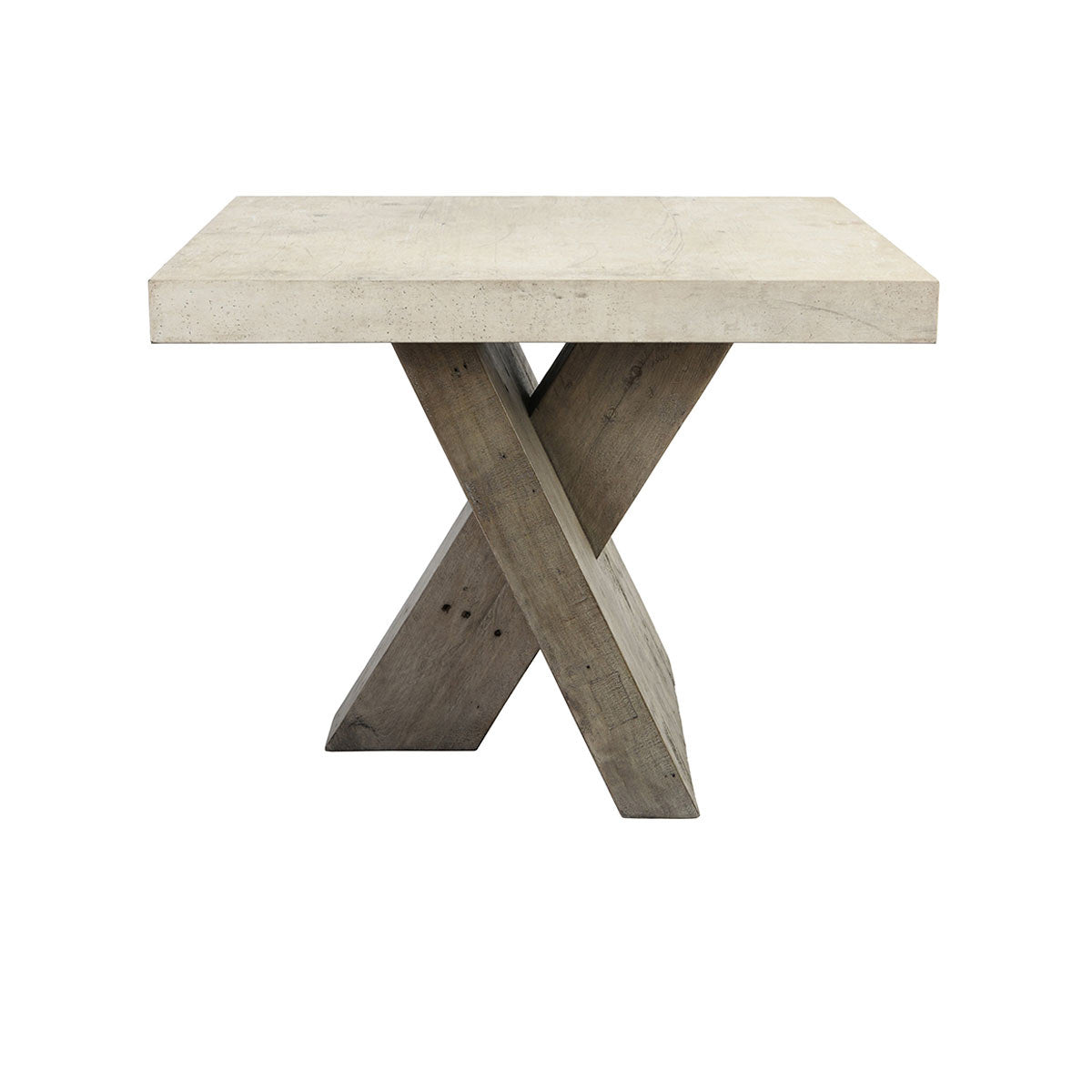 Durant End Table - Antique White with Distressed Gray