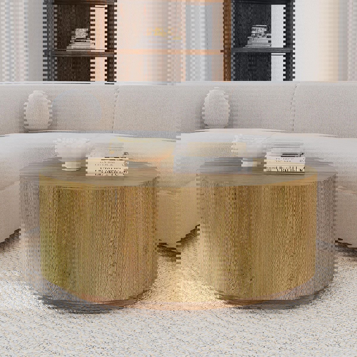 Layne Round Coffee Table with Casters