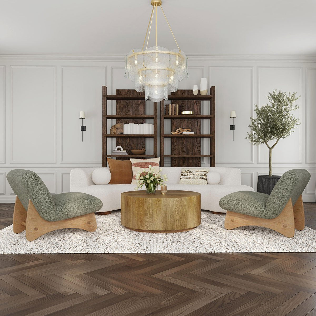 Layne Round Coffee Table with Casters